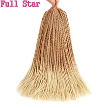 Полная звезда 1" Сенегальские закрученные косички волосы Омбре плетение волос синтетические волосы для наращивания BlondeT613 крючком косички 30 прядей/лот