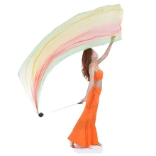 EAS Sexy Belly Dance Costume Gradient Silk Veil Poi 1 Veils + 1 Poi Chain Dancewear