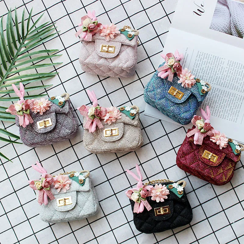 

Korean Children's Wallet Party Handbags Lolita Rabbit Princess Kids Girls Shoulder Bags Baby Flowers Messenger Bag Gift