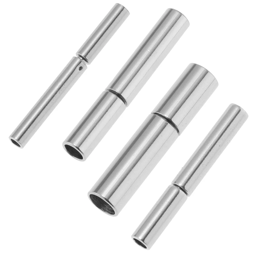 Stainless Steel Bayonet Bracelet End Push Clasps Cord Ends for Leather Cord Buckle DIY Jewelry Craft Connectors