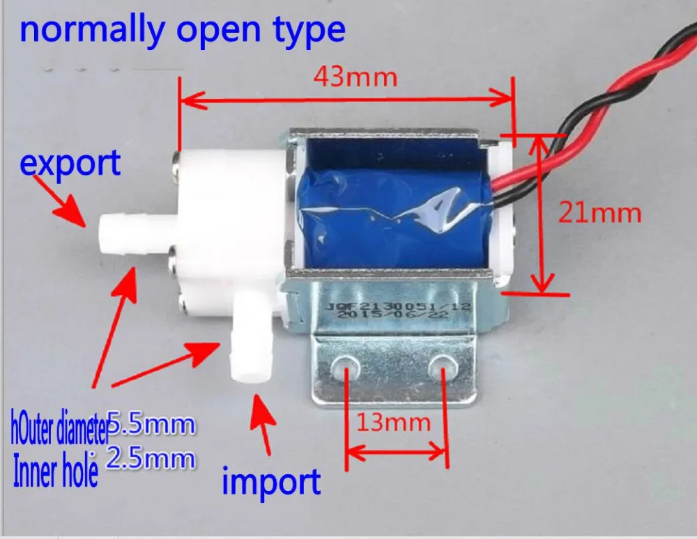 2pcs DC 12V Micro Electric Solenoid Valve N/O Normally Open For Gas Water Air Valve