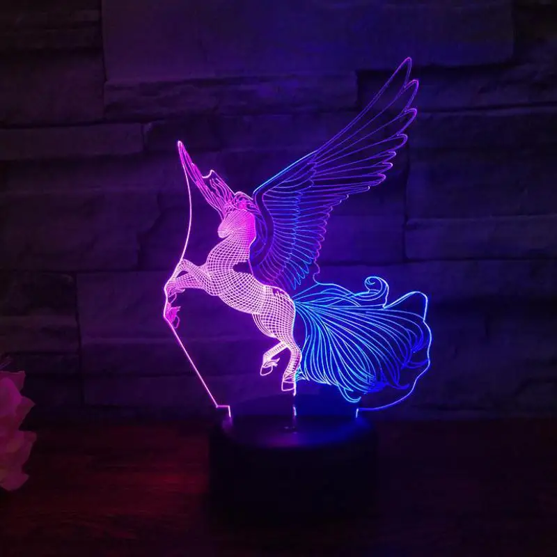 3d Светодиодная красочная лампа с лошадью креативная визуальная сенсорная