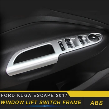 

For Ford KUGA Escape 2017 2018 Window Lift Switch Frame Cover Trim Frame Sticker Interior Accessories