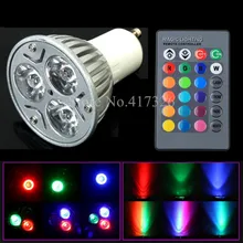 RGB прожектор светодиодная лампочка E27 GU10 E14 Светодиодный светильник с пультом дистанционного управления для помещений вечерние световые точечные светильники AC85-265V 16 цветов