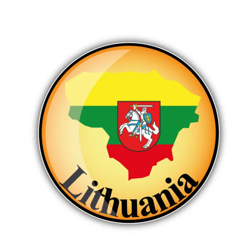 

13CM*13CM Car Sticker Lithuania Map Flag Decal Car Window Body Accessories 6-1326
