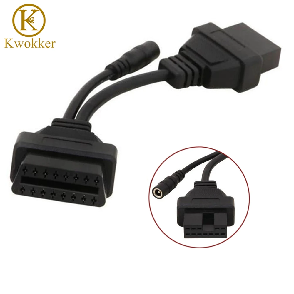 

KWOKKER Works For Mitsubishi 12 Pin to 16 Pin OBD 2 Diagnostic Tool Adapter Connector Cable Male To Female Free Ship