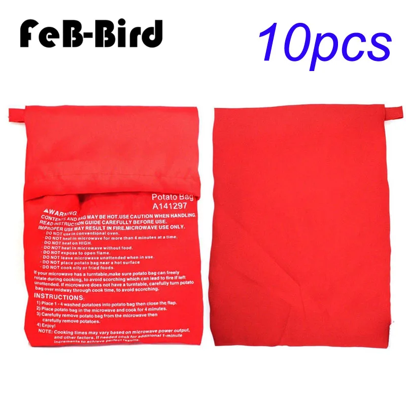 

(10pcs) Reusable Microwave Potato Cooker Bag, Potato Pouch Cooker, Perfect Potatoes Just in 4 Minutes, Red