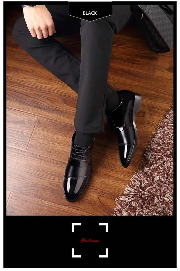 OSCO/Новинка года; деловая модельная мужская официальная обувь; свадебные модные туфли из искусственной кожи с острым носком; Туфли-оксфорды на плоской подошве для мужчин