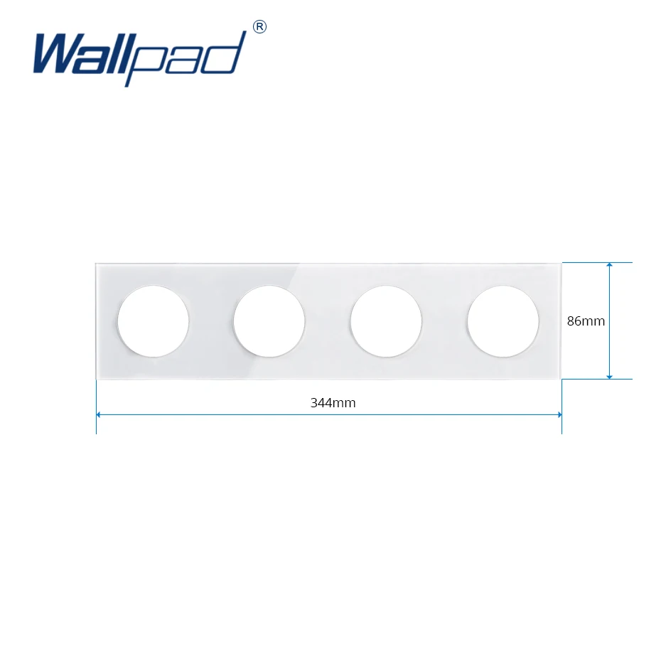 Wallpad 4 панель из закаленного стекла только 344*86 мм белый и черный круглый круг