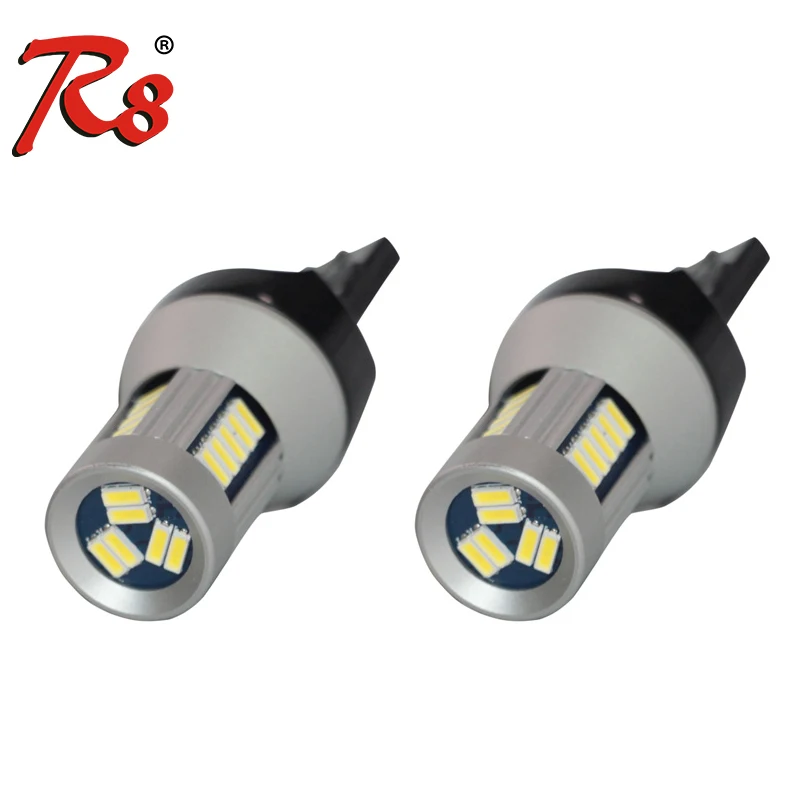 

R8 2pcs T20 7440 W21W LED 7443 W21/5W LED Bulbs 4014 30SMD Car Lights Turn Signal Brake Reverse Tail Lamp 12V-30V AC