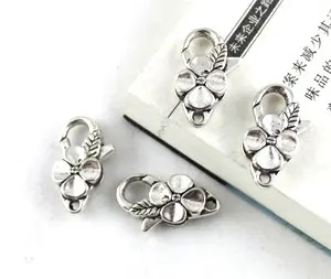 Застежка карабин clasp34 тибетский серебристый цвет 150 шт.|flower lobster clasp|lobster claspsilver clasp |