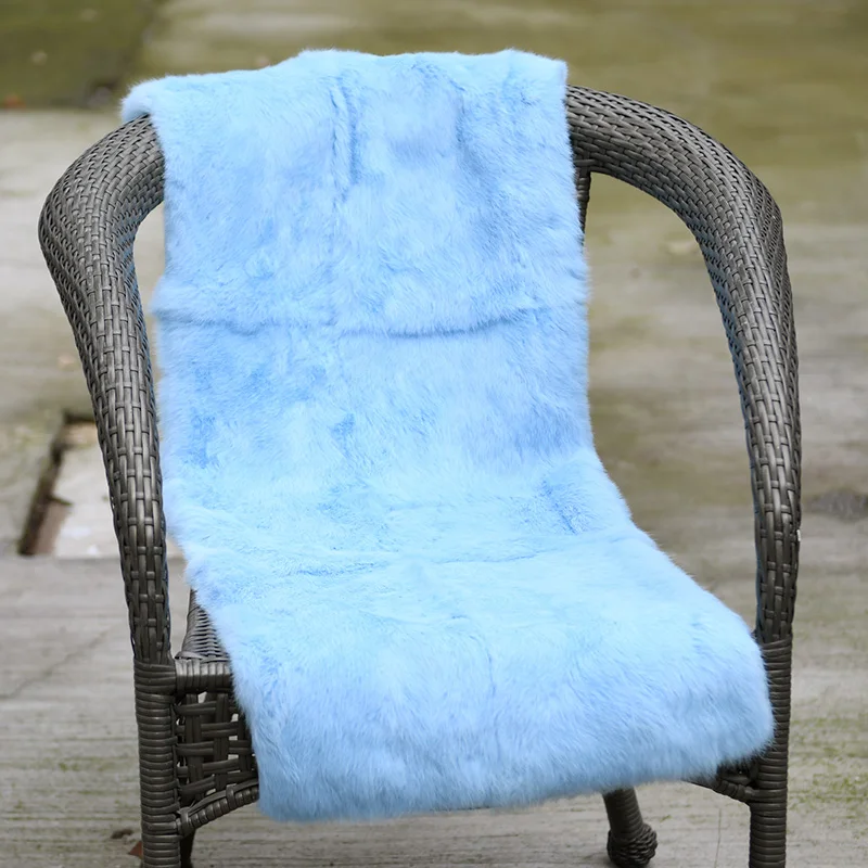 

CX-D-135A Custom Made Patchwork Rabbit Real Fur Throw Blanket