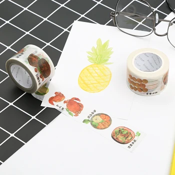 

Kinbor Cute Chinese Food Masking Tape DIY Craft Washi Paper Tape Scrapbooking Decor Sticker Label Gifts Kawaii Stationery