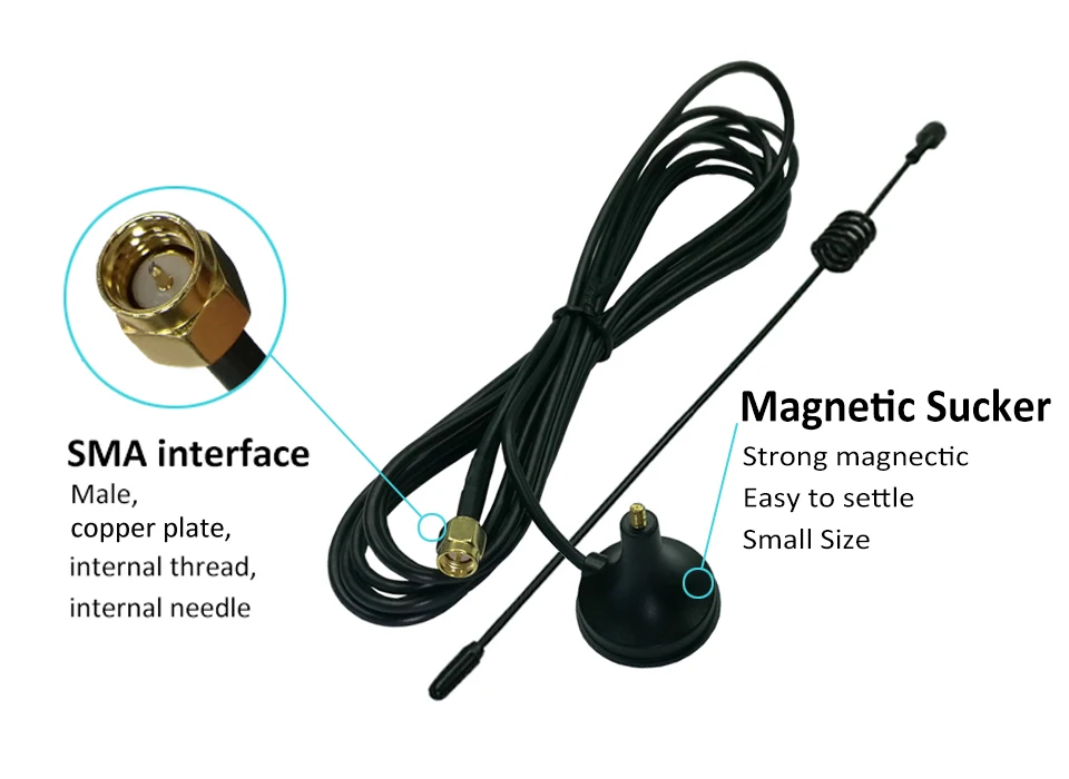 868 МГц 900-1800 МГц GSM антенна 3g 5dbi SMA штекер с кабелем 300 см 868 МГц 915 МГц antena Sucker Antenne base Магнитные антенны