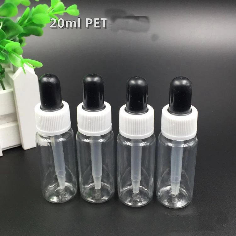 1000 pcs 20ml clear Rubber dropper Bottle plastic bottle ...