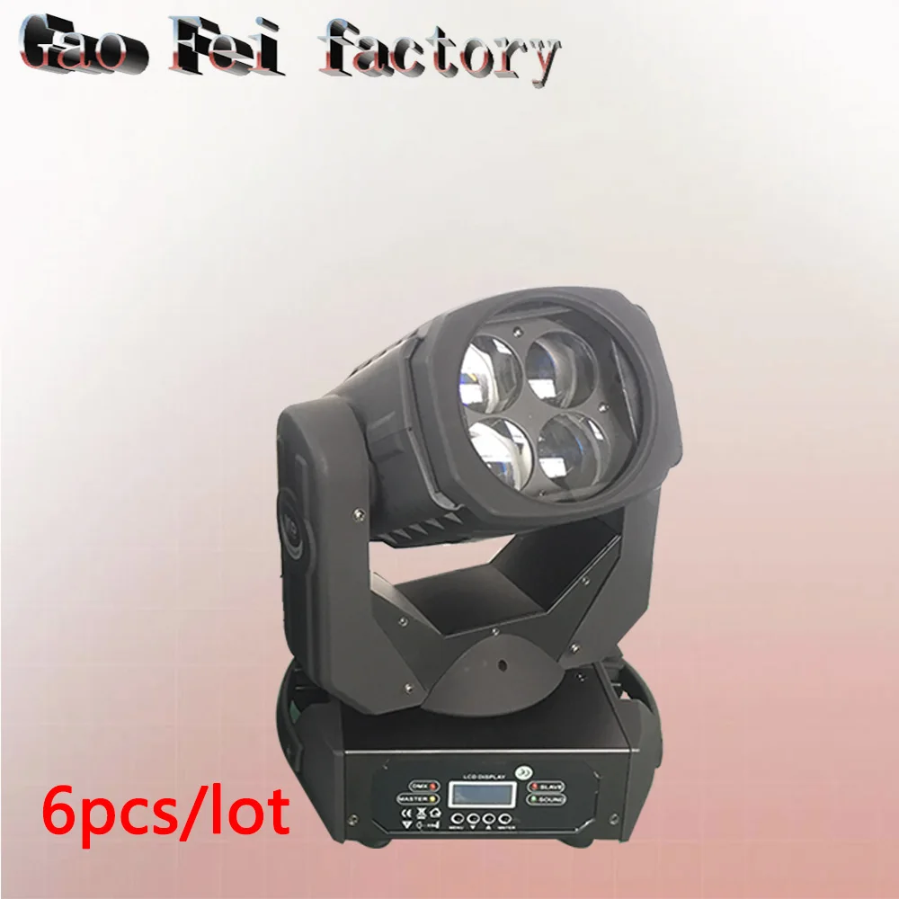 

(6PCS) Super Beam Led Moving Head Light with 4x25W Led Lamp Rotating Lens DMX 9/16Chs DJ Effect Light