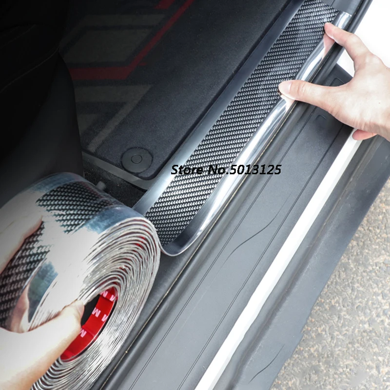 

Car Door Guard Bumper Carbon Fiber Rubber Styling Door Sill Protector Goods For Toyota Camry 2018 2019 Car Stylings
