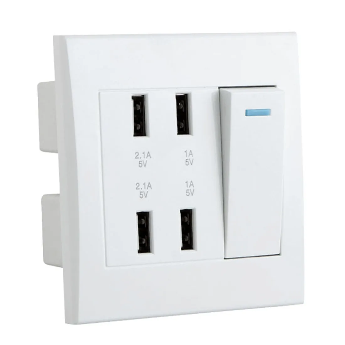

USB Wall Mounted Socket 10A 4 Ports Switch Control Intelligent Charger Outlet Panel Tool Home Electrical Socket Plugs Adapter