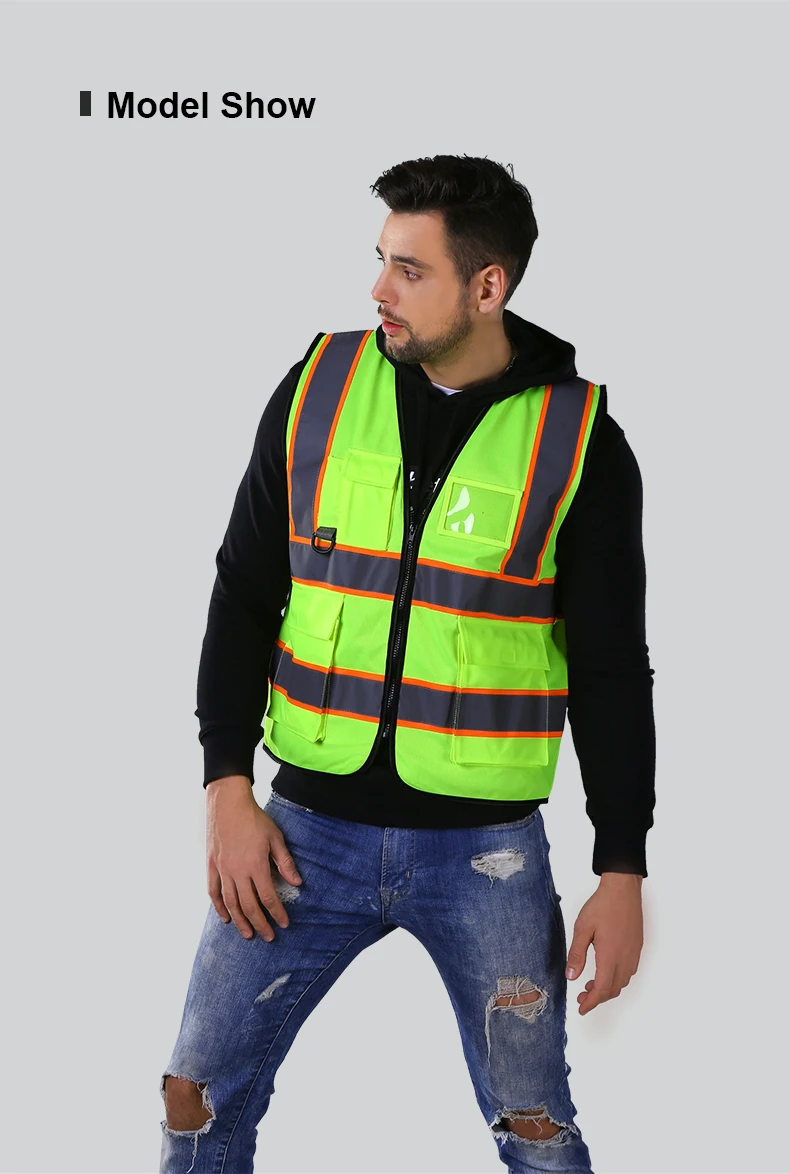 Colete de Segurança Hivizi Marca Original Colete Workwear Vestuário Segurança Reflexivo Logotipo Impressão Frete Grátis 9 Segurança e Proteção