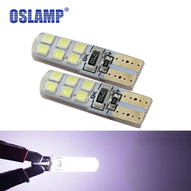 

Oslamp T10 W5W Canbus Led Light Bulbs 12 SMD 2835 White Color DC12v Clearance Break Lights LED Turn Signal Lamp Reverse Light