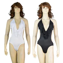 Пикантные женские туфли с глубоким вырезом Flouncing Ruched бахромой жабо Trikini Монокини Купальник пляжная одежда ночного сна Топ для Для женщин