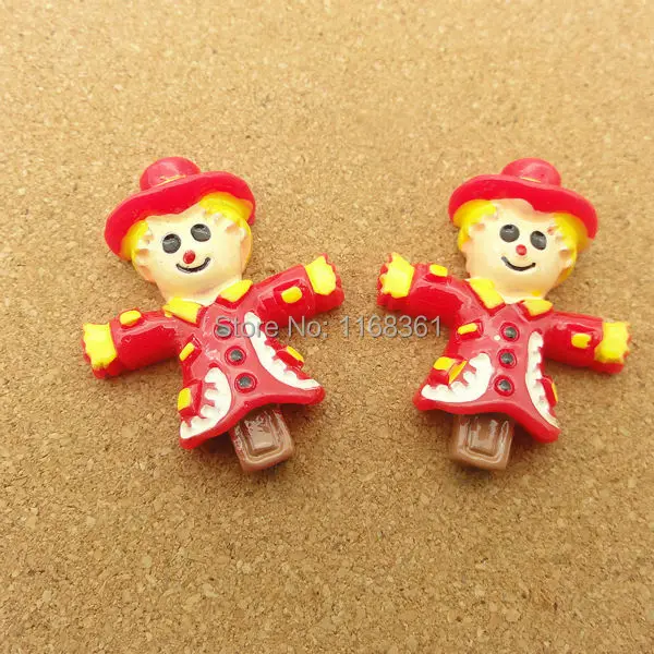 1pcs/lot resin flat back Halloween clown cartoon 34mm Cabochons Hair Bow Center DIY Christmas decration C115-3