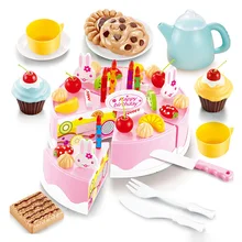 54 шт. торт ко дню рождения DIY Резка торт ко дню рождения Для детей раннего образования классические игрушки Ролевые игры Кухня Еда Пластик Игрушечные лошадки