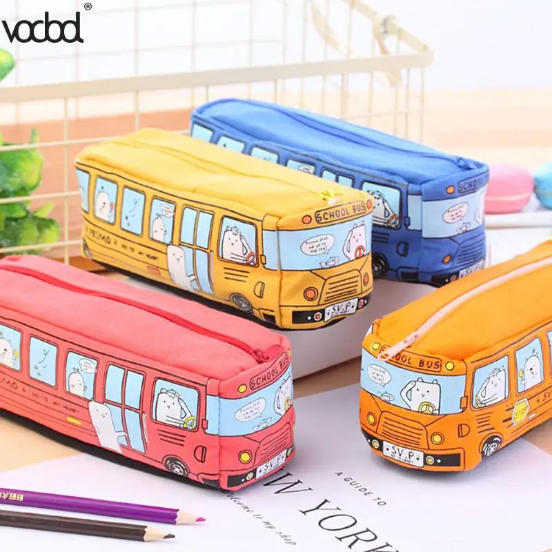 

Creative Canvas Car Pencil Case School Supplies Pencil Cases for Girls Boys Stationery Pen Bag Estojo Escolar Escolar Papelaria