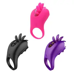 USB заряженных Для мужчин Задержка эякуляции Кольцо Пенис Вибратор Для женщин клитор стимулятор 3 цвета
