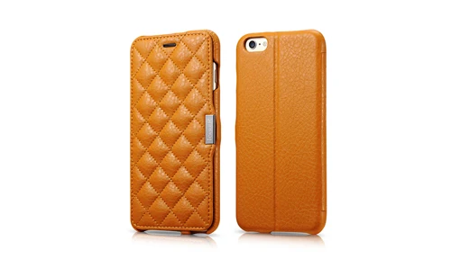 Icarer, роскошный кожаный чехол для iPhone 6 Plus, флип-бумажник для iPhone 6S Plus, чехол(5,5 дюймов), с подставкой, с магнитными отделениями для карт - Цвет: Orange