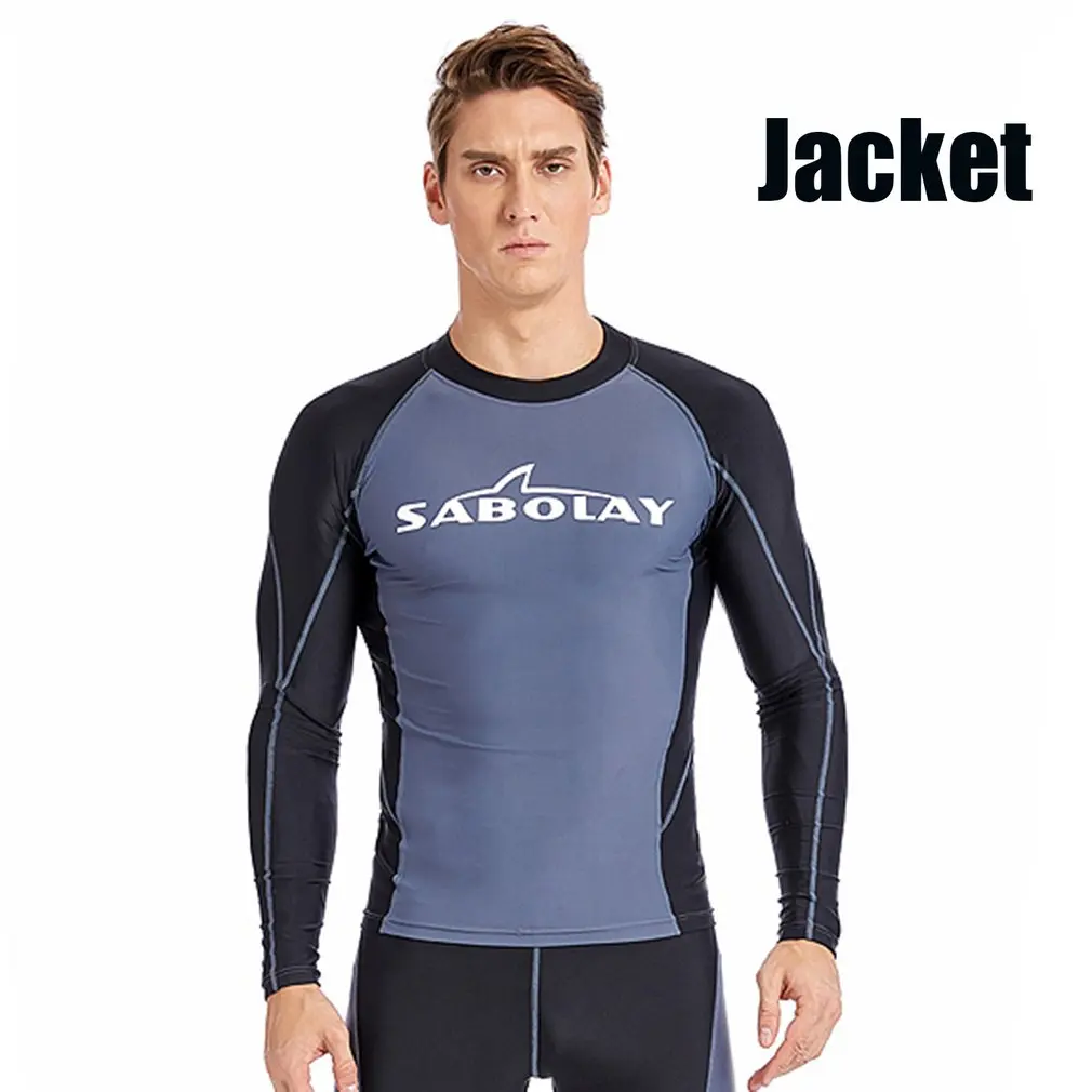 

NY326 Stitching Color Quick Drying Men Long Sleeve Surf Tops Quick Dry Rash Guards Shirts Diving Snorkeling Swimsuit