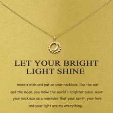 Compare Prices On Light Sun Online Ping Low Price Let Your Bright Light Shine Sun And Moon Pendant Necklace With Card Women Fashion Jewelry Gifts