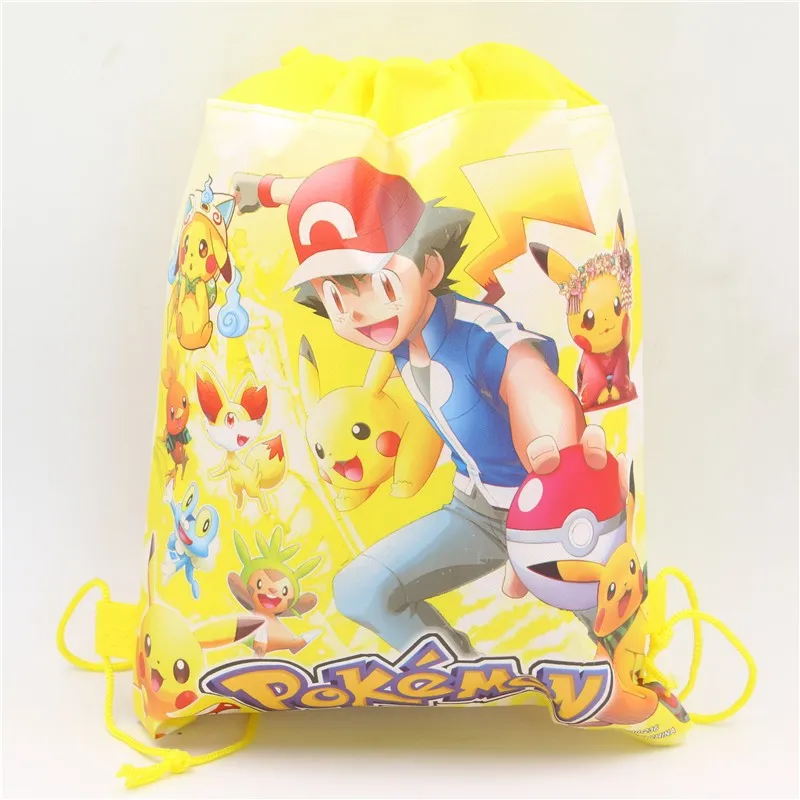 

Pokemon go Non-Woven Fabric Drawstring Bags Kids Favors Gifts Bag 20pcs Birthday Party Decoration Baby Shower Pikachu Supplies