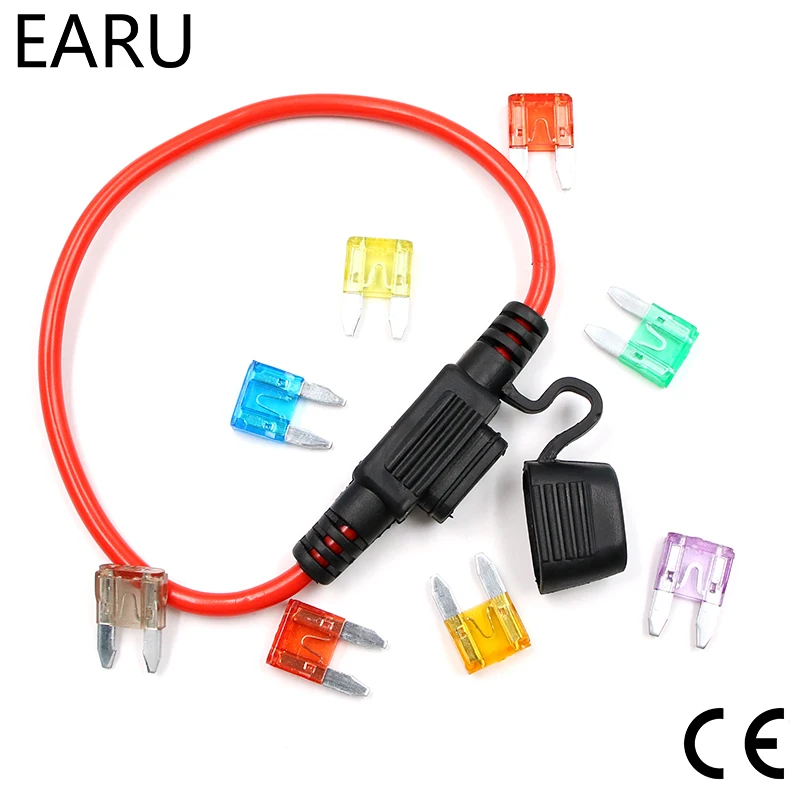 

12V Car Waterproof Fuse Holder Socket TAP Adapter Micro/Mini/Standard ATM APM With 10A Blade Car Auto Motorcycle Motorbike Fuse