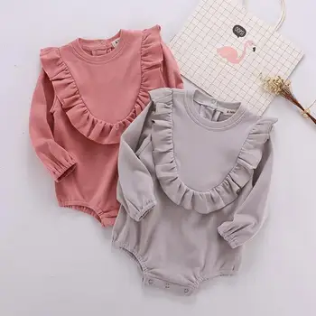 

Autumn Newborn Baby Clothing Long Sleeve Lace Floral baby Rompers Princess Girls Cotton Jumpsuit Clothes costumes