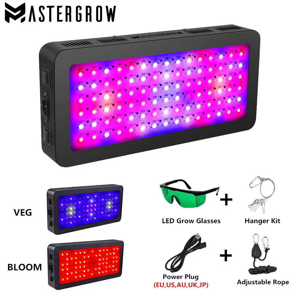 

Full Spectrum 600W 900W 1200W Double Switches LED grow light with Veg/Bloom modes for Indoor plants Greenhouse grow tent