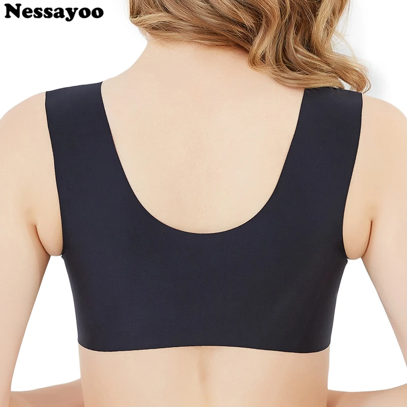 Goede Grote sized Wireless Voorsluiting sport slapen ondergoed voor vet mm naadloze dunne back Front verzameld beha Cup 75CDE 120 BCDE