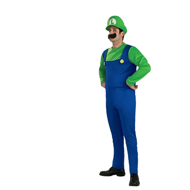 Halloween Cosplay Super Mario Luigi Bros Costume For Kids And Adults