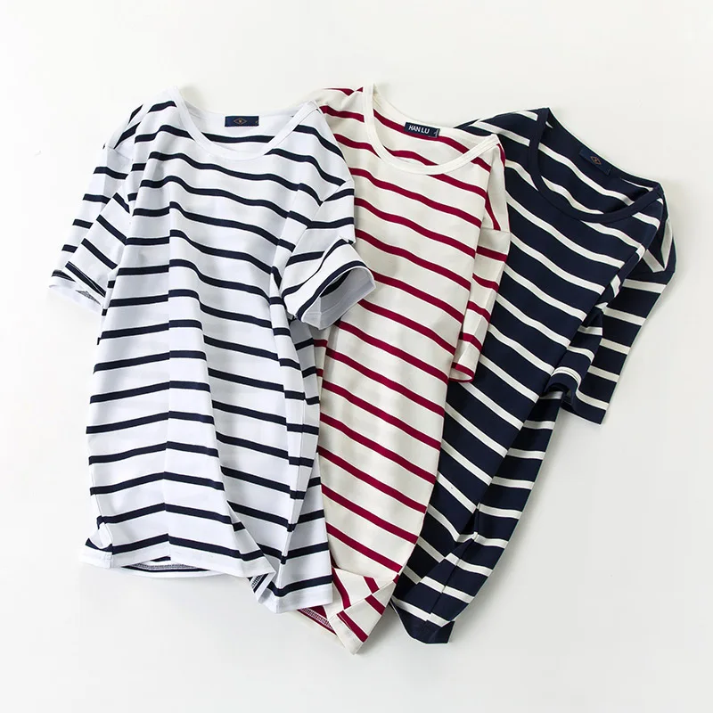 

Casual men's 2018 summer new striped men's t - shirt men's cotton short sleeve t - shirt men's T84