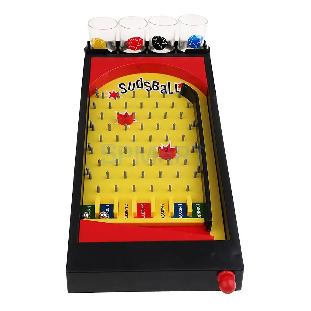 Sudsball Drinking Game Pinball Machine Set with Shot Glass Party Supplies Board Game Wine Games