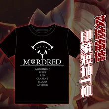 Серия Fate Mordred аниме унисекс футболка Saber летняя футболка с короткими рукавами футболки красивые узоры цвет ЧЕРНЫЙ 2