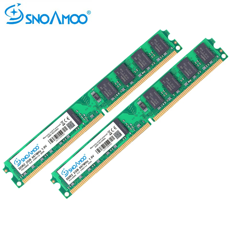 SNOAMOO Настольный ПК ram s DDR2 4 Гб(2GBx 2 шт) ram 667 МГц PC2-6400S 240-Pin 1,8 в DIMM для intel совместимая Компьютерная память Гарантия