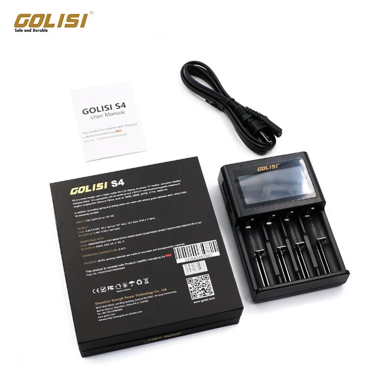 Высокое качество, зарядное устройство для электронных сигарет Golisi S4, зарядное устройство с поддержкой 2A, быстрое зарядное устройство для 18650, 26650, 20700, 21700, батарея Vape