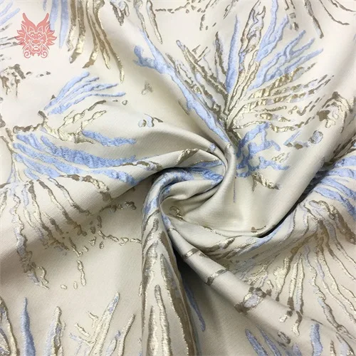 Французский стиль розовый синий Рельефный цветочный Металлик Жаккардовая парча ткань для платья ткань tela tecidos stoffen SP5442 - Цвет: Blue per pic