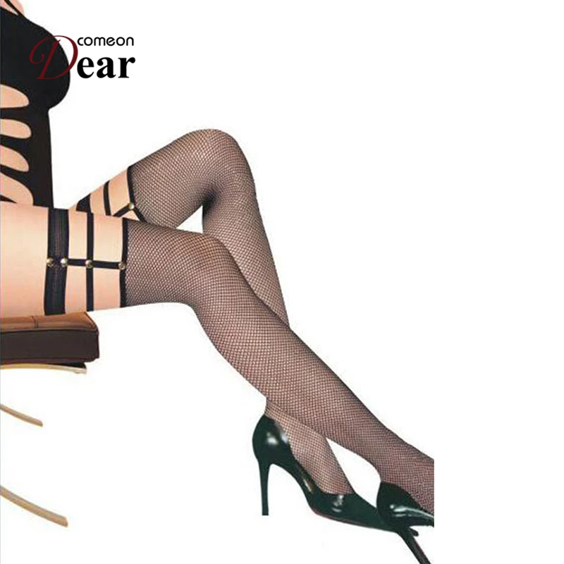 Женские сетчатые носки Comeondear гольфы до колена Medias Negras Calze Donna Collant HB2131 | Женская