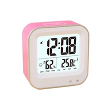 USB Rechargeable Alarm Clock for Boys Kids Teens Desk Travel Clock Repeating Snooze Week 12 24h