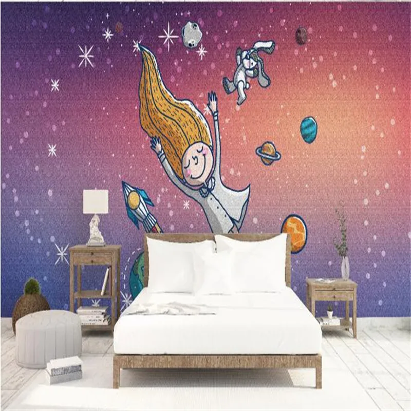 Cartoon Photo Wallpapers Creative Murals Purple Wallpaper
