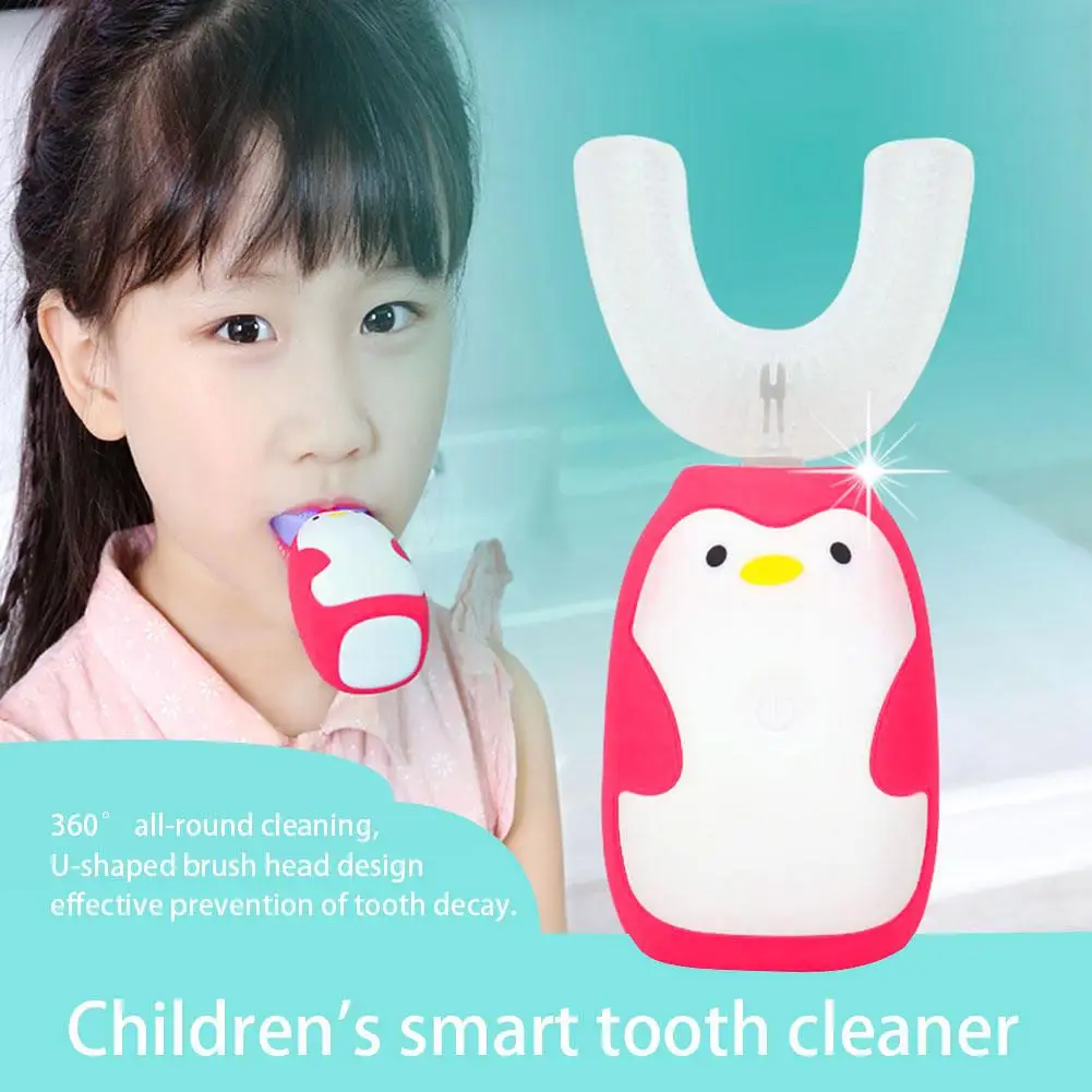 Electric Toothbrush U-shaped Ultrasonic Charging Smart Automatic IPX7 Waterproof Toothbrush Tooth Cleaner for 2-12 Years Old Kid Electric Toothbrush U-shaped Ultrasonic Charging Smart Automatic IPX7 Waterproof Toothbrush Tooth Cleaner for 2-12 Years Old Kid