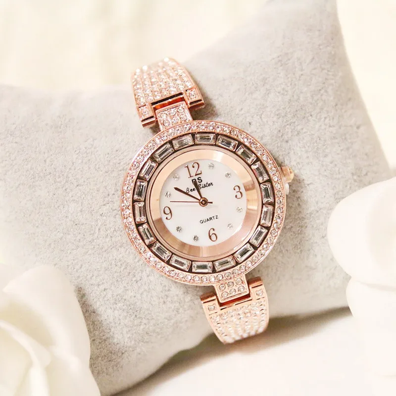 Высокое качество дамы кварцевый механизм часы Круглый циферблат маленькая цепь женские часы высокого класса цепочка под заказ часы