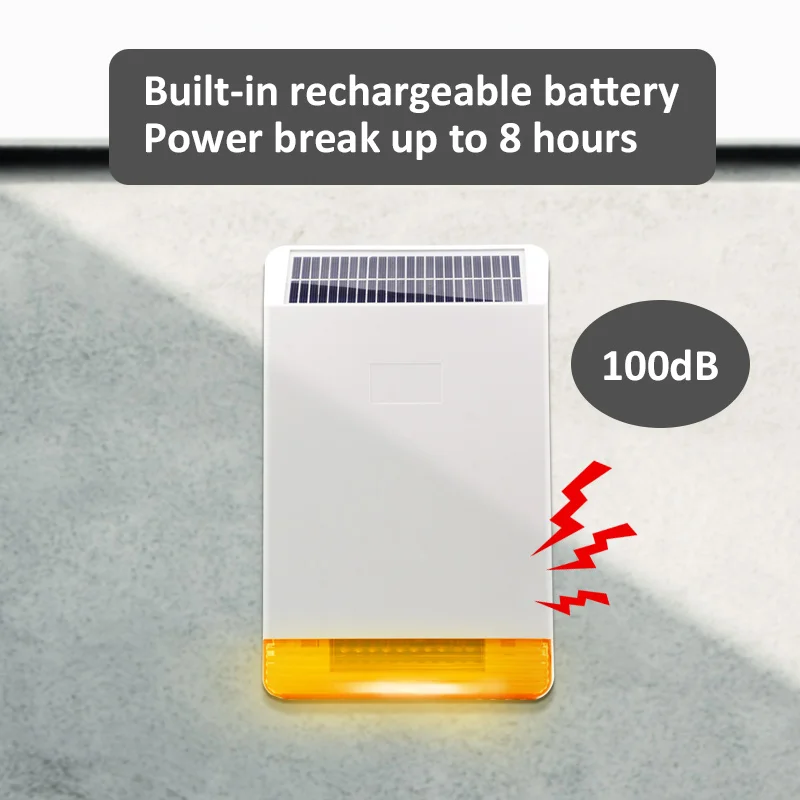 MD-326R Solar Powered Outdoor Wireless Sound and Flash Siren w rechargeable Battery for GSM PSTN Home Alarm System